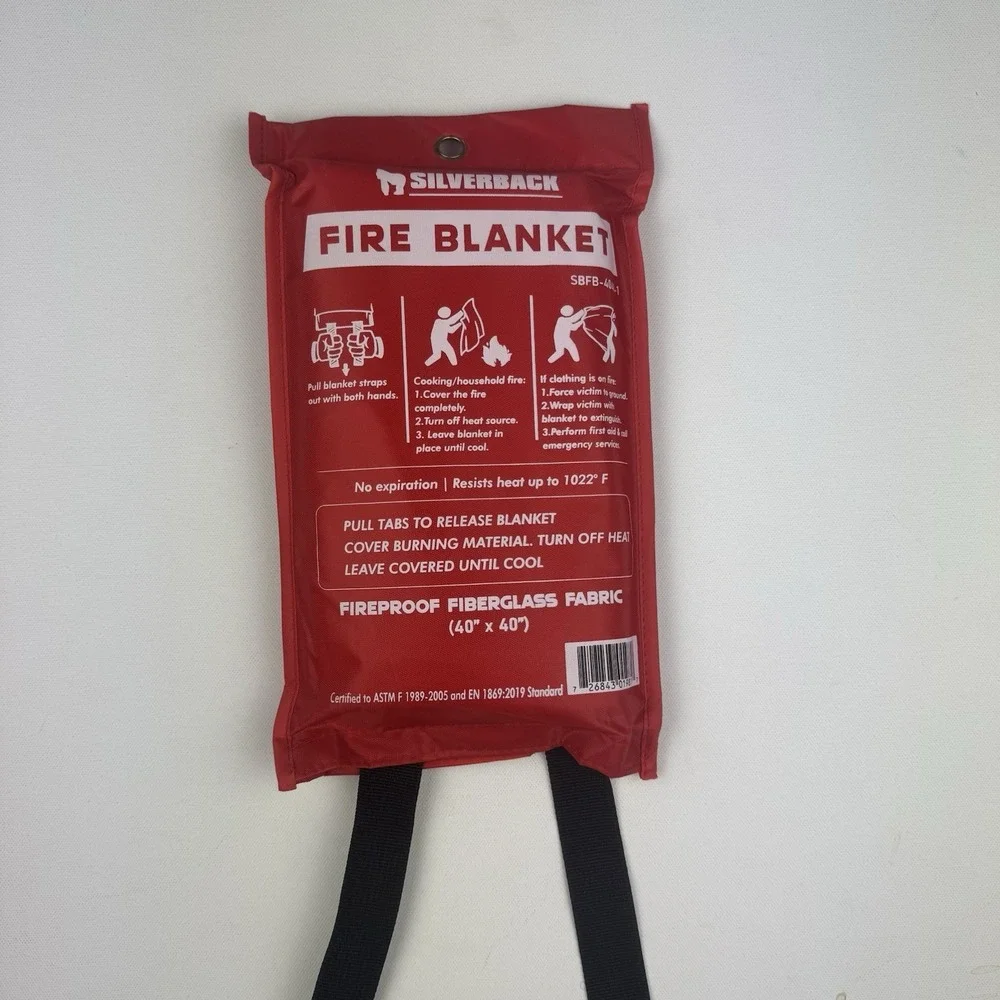 FIRE BLANKET, 40in x 40 in - Emergency Glass Fabric - NEW